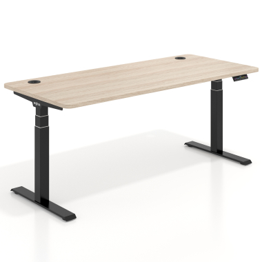 hohenverstellbarer schreibtisch schwarz flax oak erghos pro 1