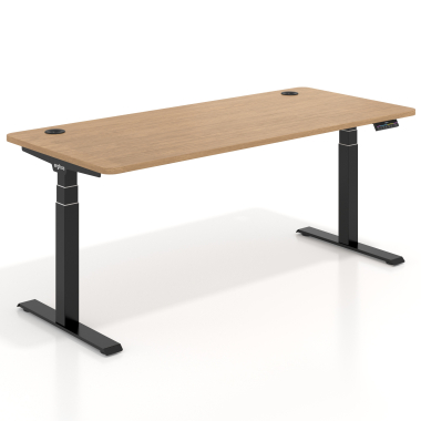 hohenverstellbarer schreibtisch schwarz red oak erghos pro 1