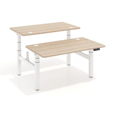 hohenverstellbarer schreibtisch weiss flax oak erghos pro 1