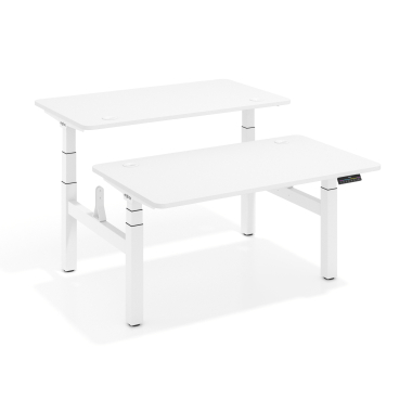 hohenverstellbarer schreibtisch weiss warm white erghos pro 1