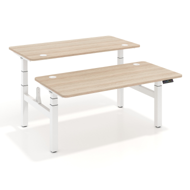 hohenverstellbarer schreibtisch weiss flax oak erghos pro 1