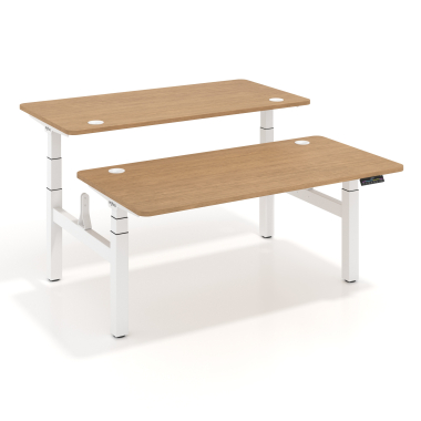hohenverstellbarer schreibtisch weiss red oak erghos pro 1