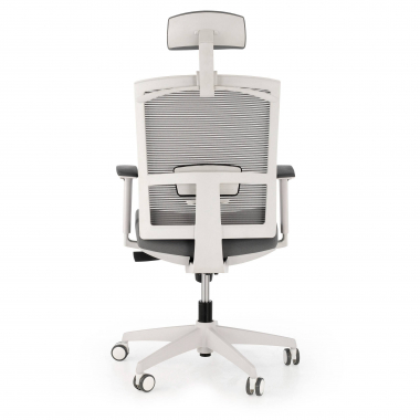 ergonomischer burostuhl weiss grau weisse struktur kopfstutze netzstoff 1d verstellbare armlehnen lordosenstutze kopfstutze 8