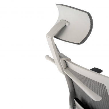 ergonomischer burostuhl weiss grau weisse struktur kopfstutze netzstoff 1d verstellbare armlehnen lordosenstutze kopfstutze 7
