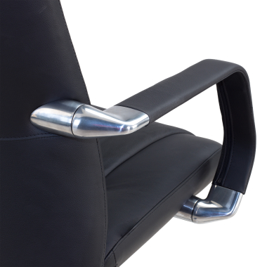 luxus burostuhl schwarz armani naturleder feste armlehnen 6