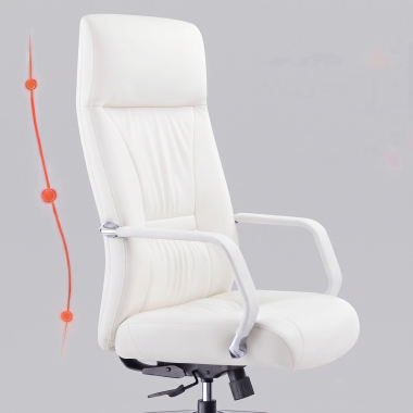 luxus burostuhl weiss armani naturleder feste armlehnen 10