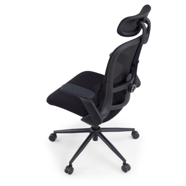 ergonomischer burostuhl schwarz dexter netzstoff hochklappbare armlehnen lordosenstutze kopfstutze 10