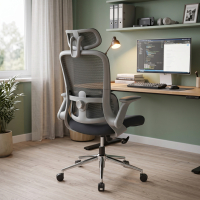 Ergonomischer Bürostuhl Dexter mit Lordosenstütze und klappbaren Armlehnen
