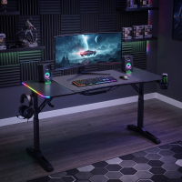 Höhenverstellbarer Gaming-Tisch Vortex mit RGB, 140x60cm