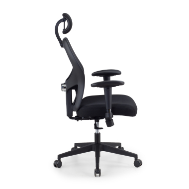 burostuhl home office schwarz mit kopfstutze netzstoff 2d verstellbare armlehnen lordosenstutze kopfstutze 4