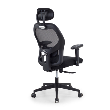 burostuhl home office schwarz mit kopfstutze netzstoff 2d verstellbare armlehnen lordosenstutze kopfstutze 8