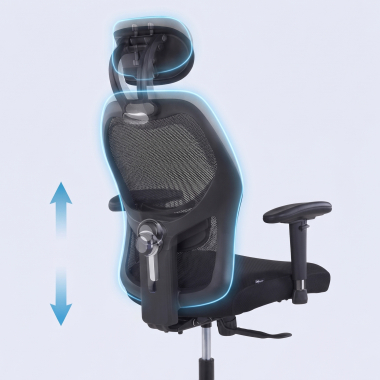 burostuhl home office schwarz mit kopfstutze netzstoff 2d verstellbare armlehnen lordosenstutze kopfstutze 7