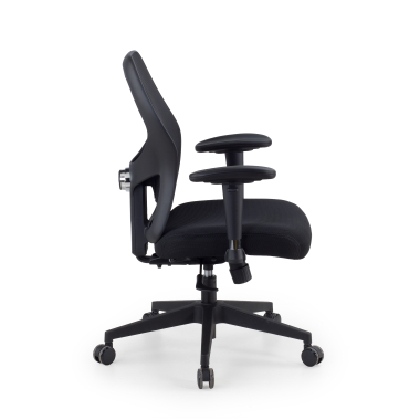 burostuhl home office schwarz ohne kopfstutze netzstoff 2d verstellbare armlehnen lordosenstutze 4