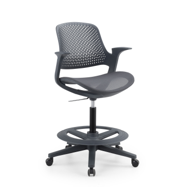 ergonomischer hocker anthrazit dorian netzstoff feste armlehnen 1