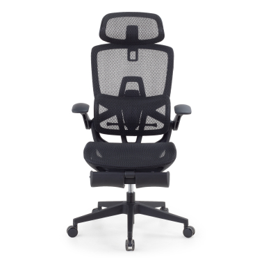 ergonomischer burostuhl schwarz halo z3 netzstoff 4d verstellbare armlehnen lordosenstutze kopfstutze ausziehbare fussstutze 3