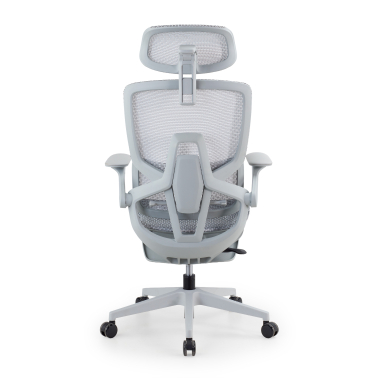 ergonomischer burostuhl weiss grau halo z3 netzstoff 4d verstellbare armlehnen lordosenstutze kopfstutze ausziehbare fussstutze 8