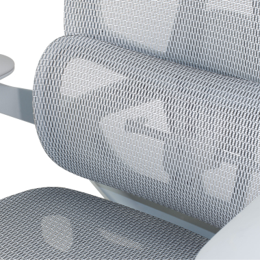 ergonomischer burostuhl weiss grau halo z3 netzstoff 4d verstellbare armlehnen lordosenstutze kopfstutze ausziehbare fussstutze 9