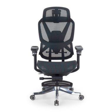 ergonomischer burostuhl schwarz glide ultra netzstoff 5d verstellbare armlehnen lordosenstutze kopfstutze ausziehbare fussstutze 3