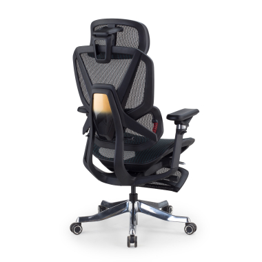 ergonomischer burostuhl schwarz glide ultra netzstoff 5d verstellbare armlehnen lordosenstutze kopfstutze ausziehbare fussstutze 10