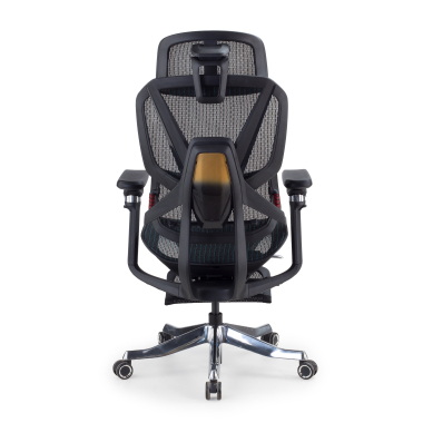 ergonomischer burostuhl schwarz glide ultra netzstoff 5d verstellbare armlehnen lordosenstutze kopfstutze ausziehbare fussstutze 5