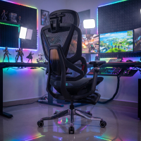 Ergonomischer Premium-Bürostuhl Glide Ultra mit 4D-Lordosenstütze und Fußstütze