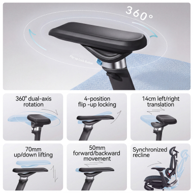 ergonomischer burostuhl schwarz glide ultra netzstoff 5d verstellbare armlehnen lordosenstutze kopfstutze ausziehbare fussstutze 8