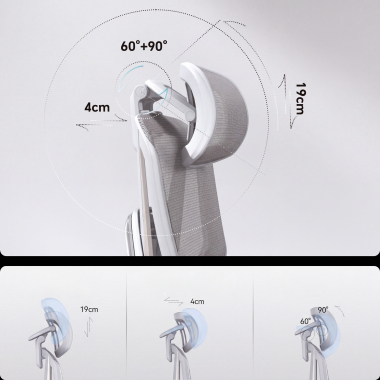 ergonomischer burostuhl weiss grau glide ultra netzstoff 5d verstellbare armlehnen lordosenstutze kopfstutze ausziehbare fussstutze 13