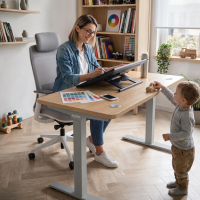 Bürotisch Nexo Line mit hoher Stabilität und rechteckiger Säule