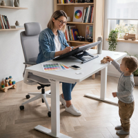 Bürotisch Nexo Line mit hoher Stabilität und rechteckiger Säule