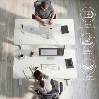 hohenverstellbarer schreibtisch weiss warm white erghos pro 4