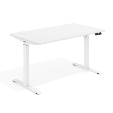 hohenverstellbarer schreibtisch weiss warm white erghos go 1