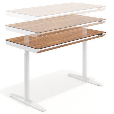 hohenverstellbarer schreibtisch weiss light walnut nolan 4