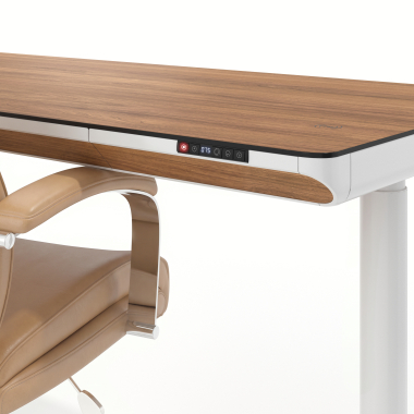 hohenverstellbarer schreibtisch weiss light walnut nolan 10