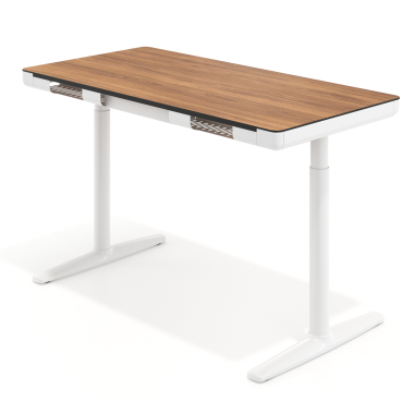 hohenverstellbarer schreibtisch weiss light walnut nolan 9