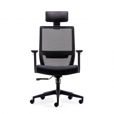 drehstuhl schwarz mit kopfstutze netzstoff bewegliche armlehnen lordosenstutze kopfstutze 3