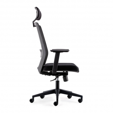 drehstuhl schwarz mit kopfstutze netzstoff bewegliche armlehnen lordosenstutze kopfstutze 4