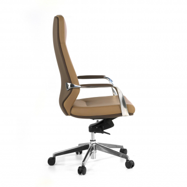 chefsessel braun hoch ruckenlehne bicolor kunstleder gepolsterte armlehnen 4