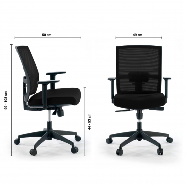 ergonomischer burostuhl schwarz schwarzes gestell netzstoff 1d verstellbare armlehnen lordosenstutze 9
