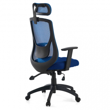 burostuhl blau lake netzstoff 1d verstellbare armlehnen lordosenstutze kopfstutze 6