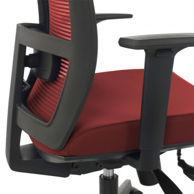 ergonomischer burostuhl rot schwarzes gestell netzstoff 1d verstellbare armlehnen lordosenstutze 6