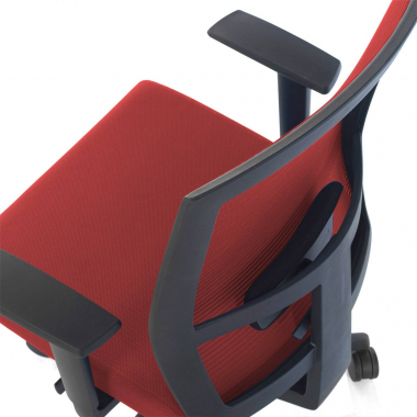 ergonomischer burostuhl rot schwarzes gestell netzstoff 1d verstellbare armlehnen lordosenstutze 5
