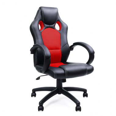 gaming stuhl rot racer kunstleder feste armlehnen 1
