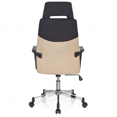 burostuhl braun hoher rucken stoff feste armlehnen kopfstutze 7