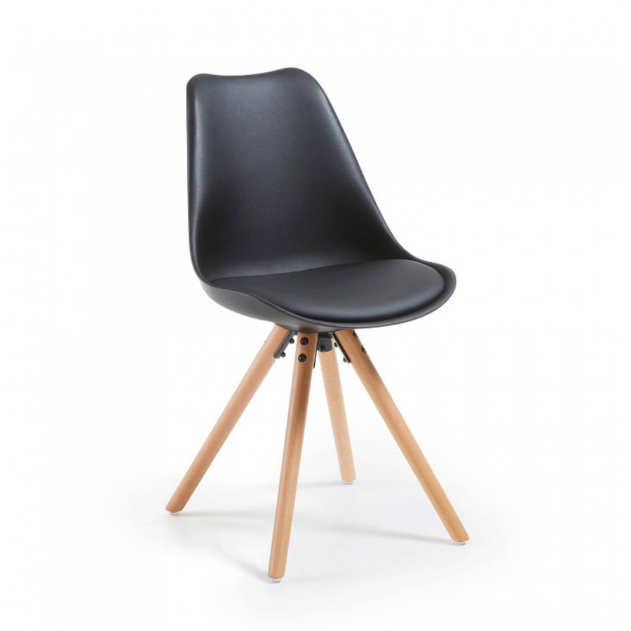 Skandinavischer Design Stuhl Norway, mit Holzbeinen