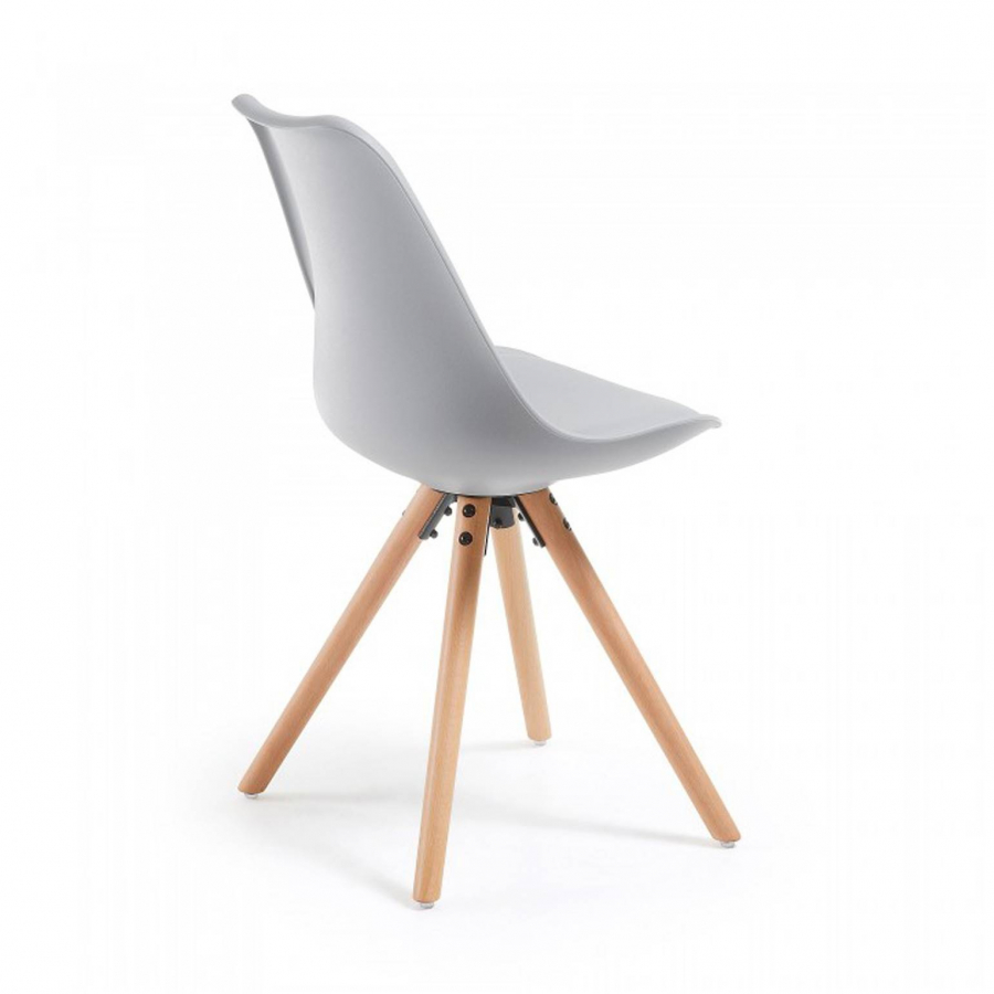 Skandinavischer Design Stuhl Norway, mit Holzbeinen