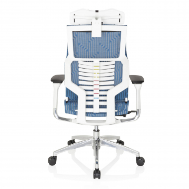 gunstiger burostuhl weiss blau weisse struktur netzstoff 4d verstellbare armlehnen lordosenstutze kopfstutze 7