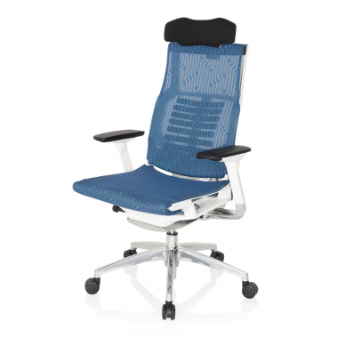 gunstiger burostuhl weiss blau weisse struktur netzstoff 4d verstellbare armlehnen lordosenstutze kopfstutze 10