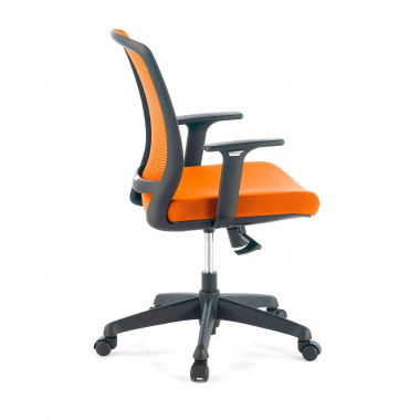 drehstuhl orange stuhl schwarze struktur netzstoff 1d verstellbare armlehnen 4