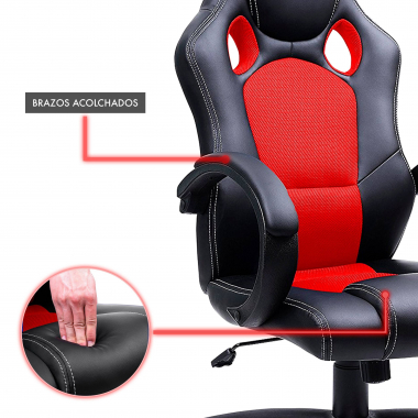 gaming stuhl rot racer kunstleder feste armlehnen 7