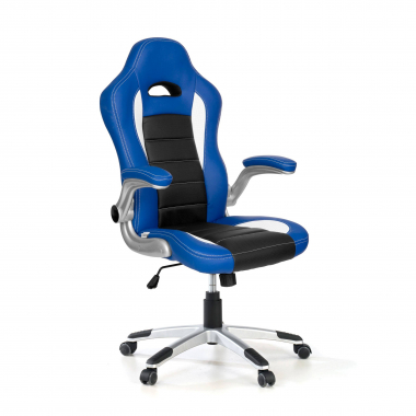gaming stuhl blau lotus kunstleder hochklappbare armlehnen 1